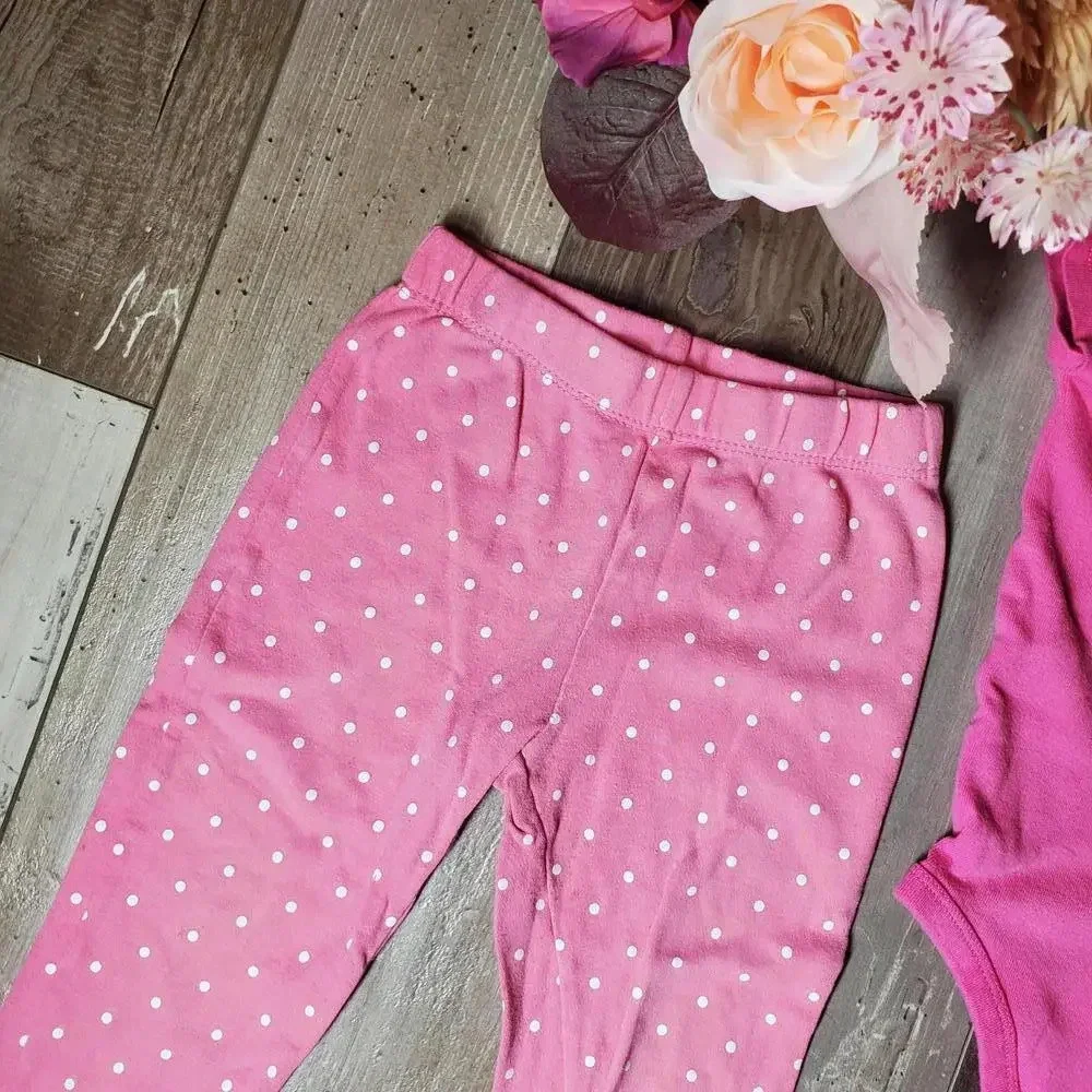 Pink Baby Girl Barbiecore Outfit Clothing Bundle Size 24m EUC